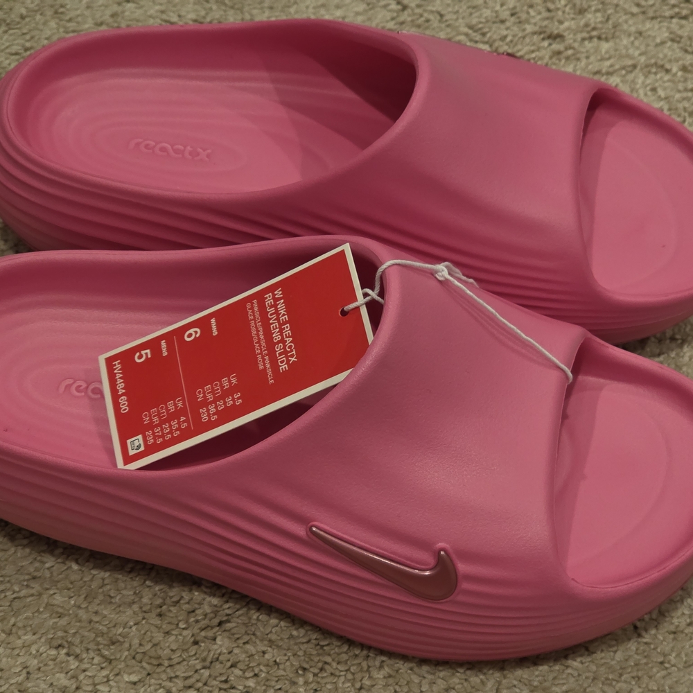 Nike ReActX Rejuven8 Pink Slide Sandals 6